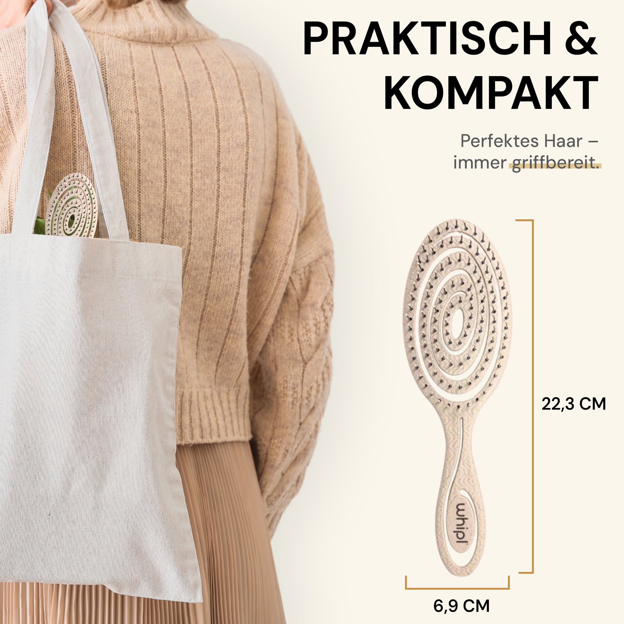 Whipl™ Snail Organiczna szczotka do rozczesywania ze sprężyną śrubową